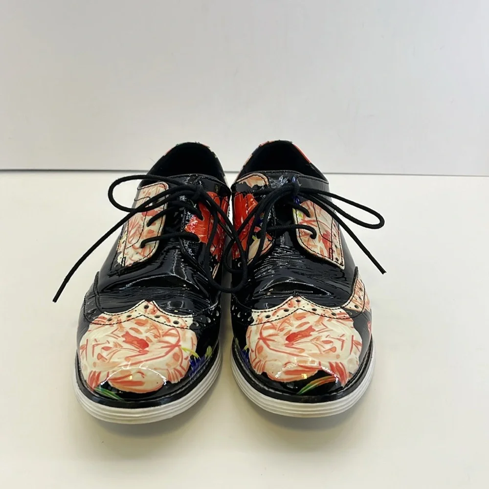 Cole Haan Original Grand w/ Tip Floral Print Lace-Up Oxford Shoes Women’s size 7 - Picture 2 of 16